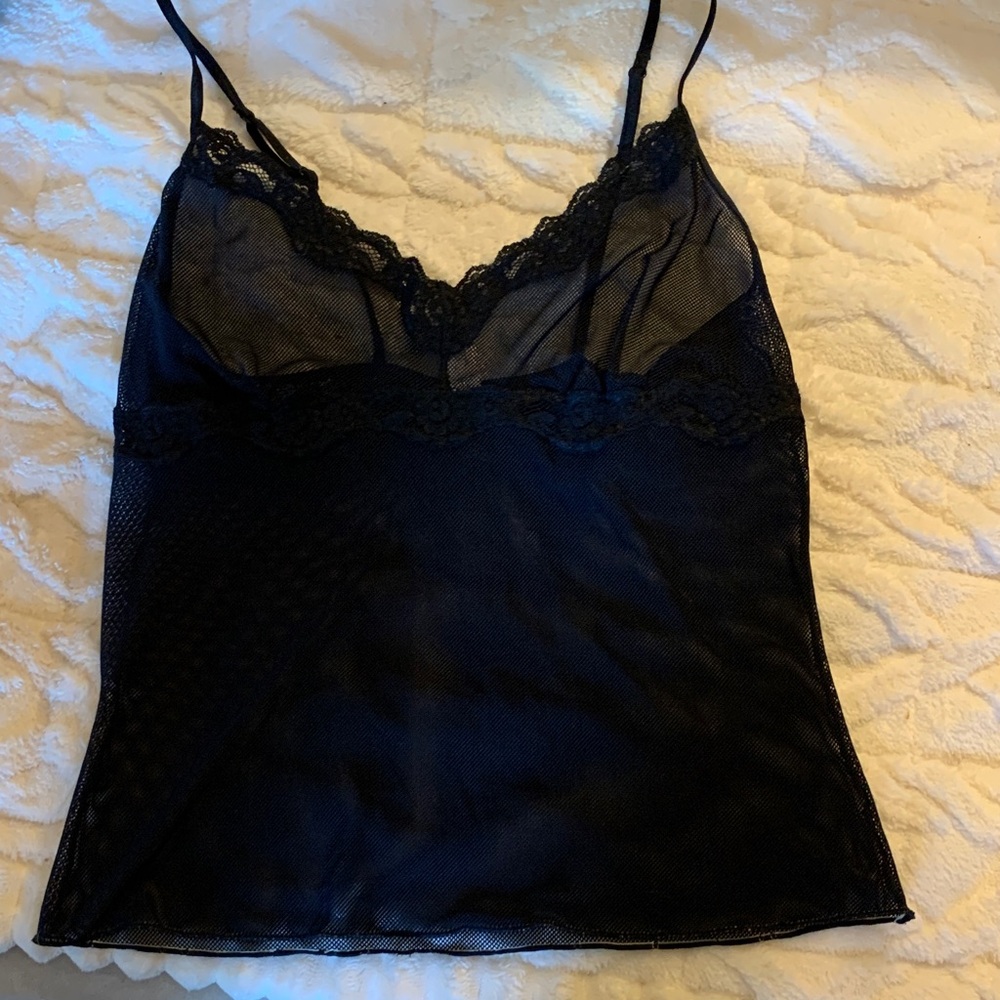 Victoria's Secret Black Mesh Sheer Camisole Top